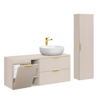 BADMÖBEL 140.8cm Adriel 2er-Set Kaschmir - Beige, Holzwerkstoff (140.8/59/46cm) - Petits-meubles