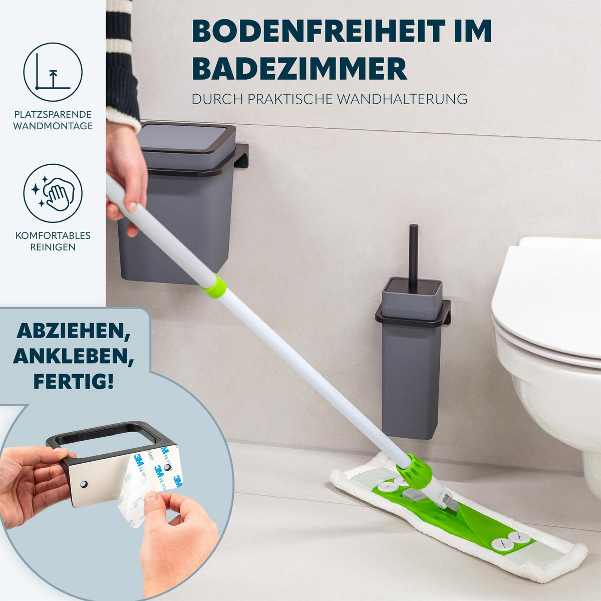 WC-GARNITUR SAVONA, grau, Kunststoff - Grau, Kunststoff (12/36.5/13cm) - bremermann