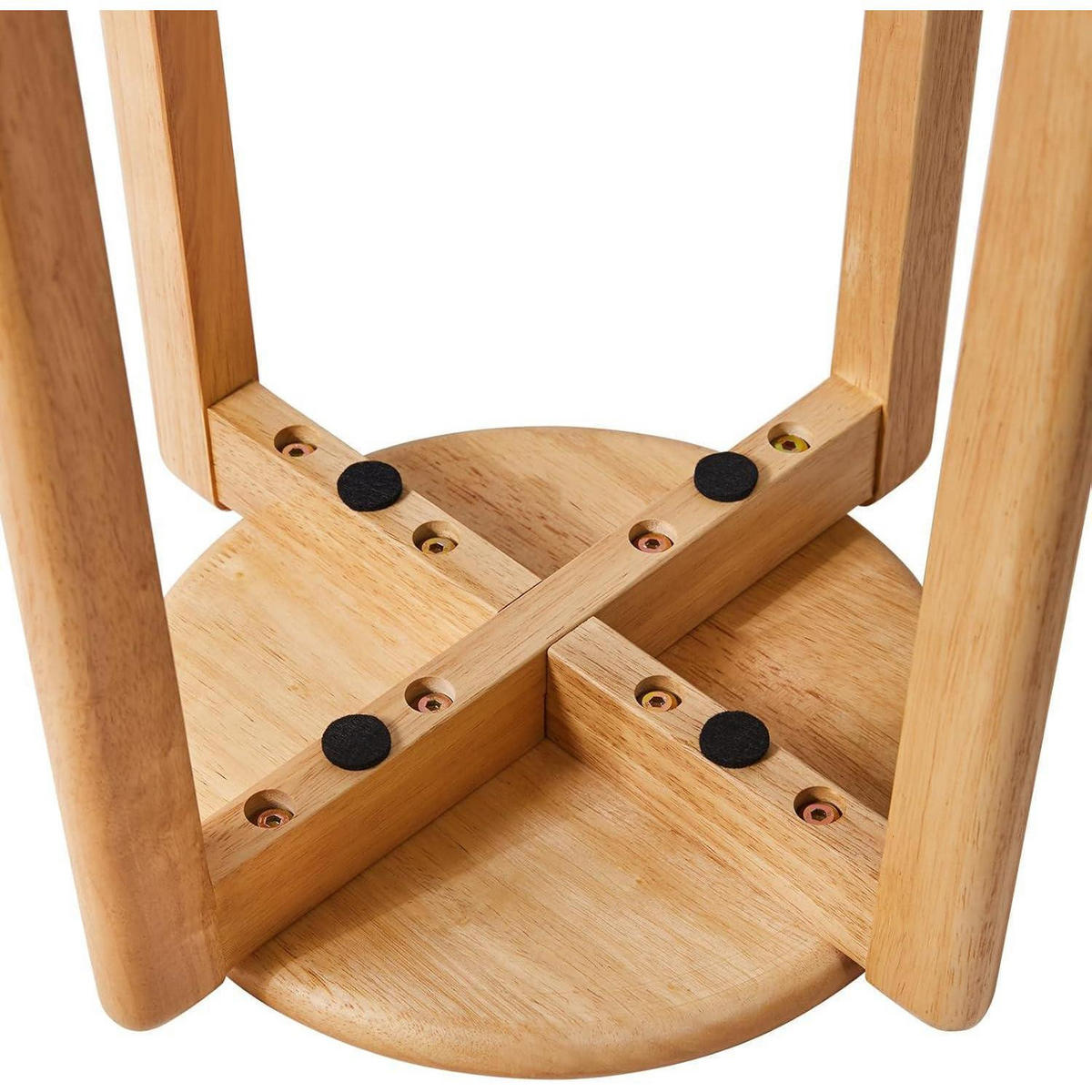 BARHOCKER 4er-Set Massivholz Natürliche Farbe 27 x 27 x 45 cm - Braun, Holz (27/45/27cm)