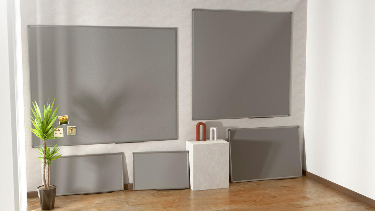 FILZTAFEL mit Aluminiumrahmen 120x120, Grau - Grau, Metall (120/120/1.6cm) - ALLboards