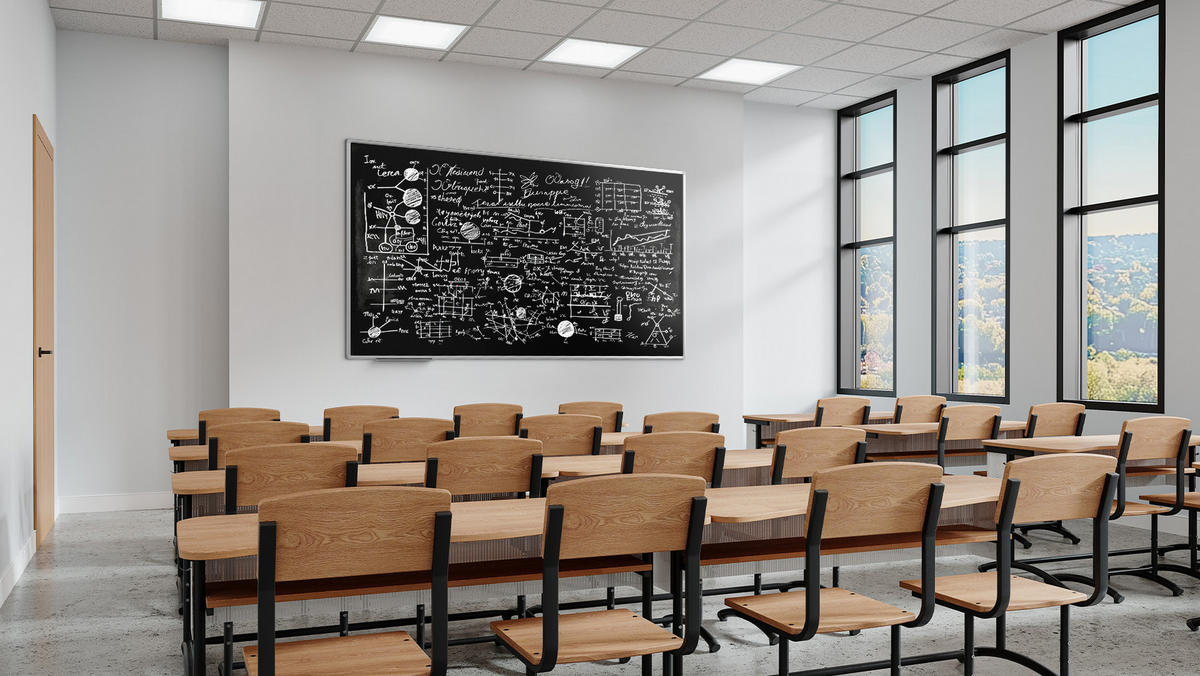 SCHWARZE magnetische Kreidetafel mit Alurahmen Premium EXPO 200x120cm - Schwarz, Holz (200/120/1.6cm) - ALLboards