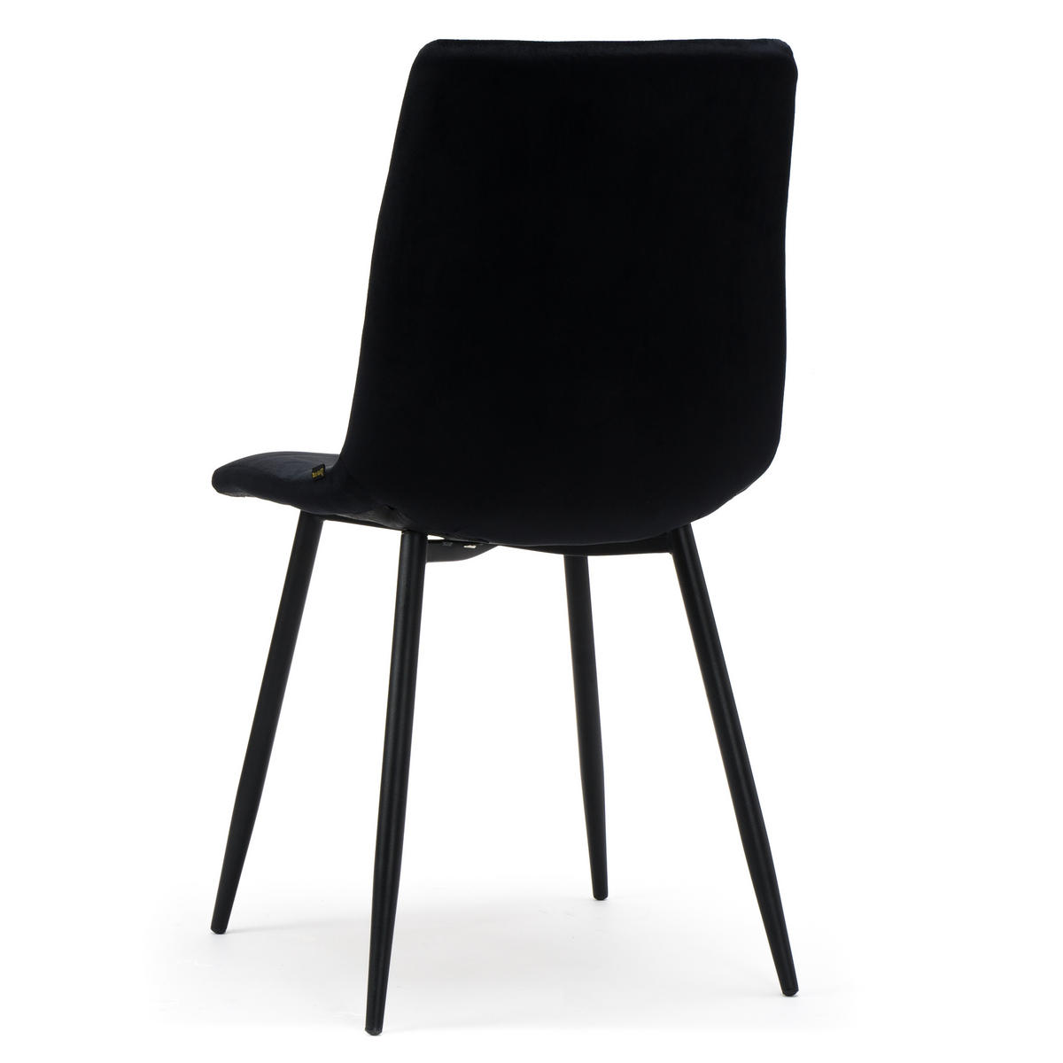 STUHL PARMA gepolsterter mit Steppung - schwarz - Samt Velour - Schwarz, Textil/Metall (44/89/45cm) - NEW HOME