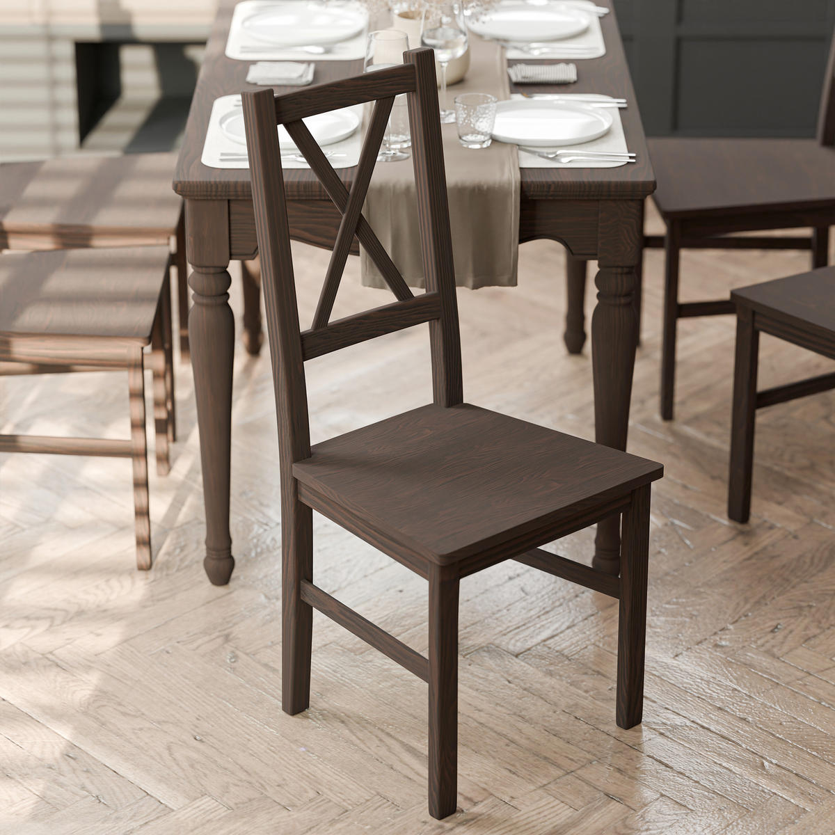 HOLZSTUHL für das Esszimmer ROMA, nussbaum - Braun, Holzwerkstoff (43/95/40cm) - Idohome