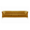 DREISITZER-SOFA Chesterfield Modern-Velluto 8 - Gelb, Holz/Textil (248/74/80cm)