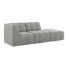 ECKSOFA Rechts Bouclé Stoff Grau - Hellgrau/Schwarz, Holzwerkstoff/Kunststoff (240/90cm) - Makamii