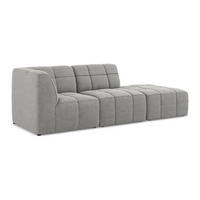 ECKSOFA Rechts Bouclé Stoff Grau - Hellgrau/Schwarz, Holzwerkstoff/Kunststoff (240/90cm) - Makamii