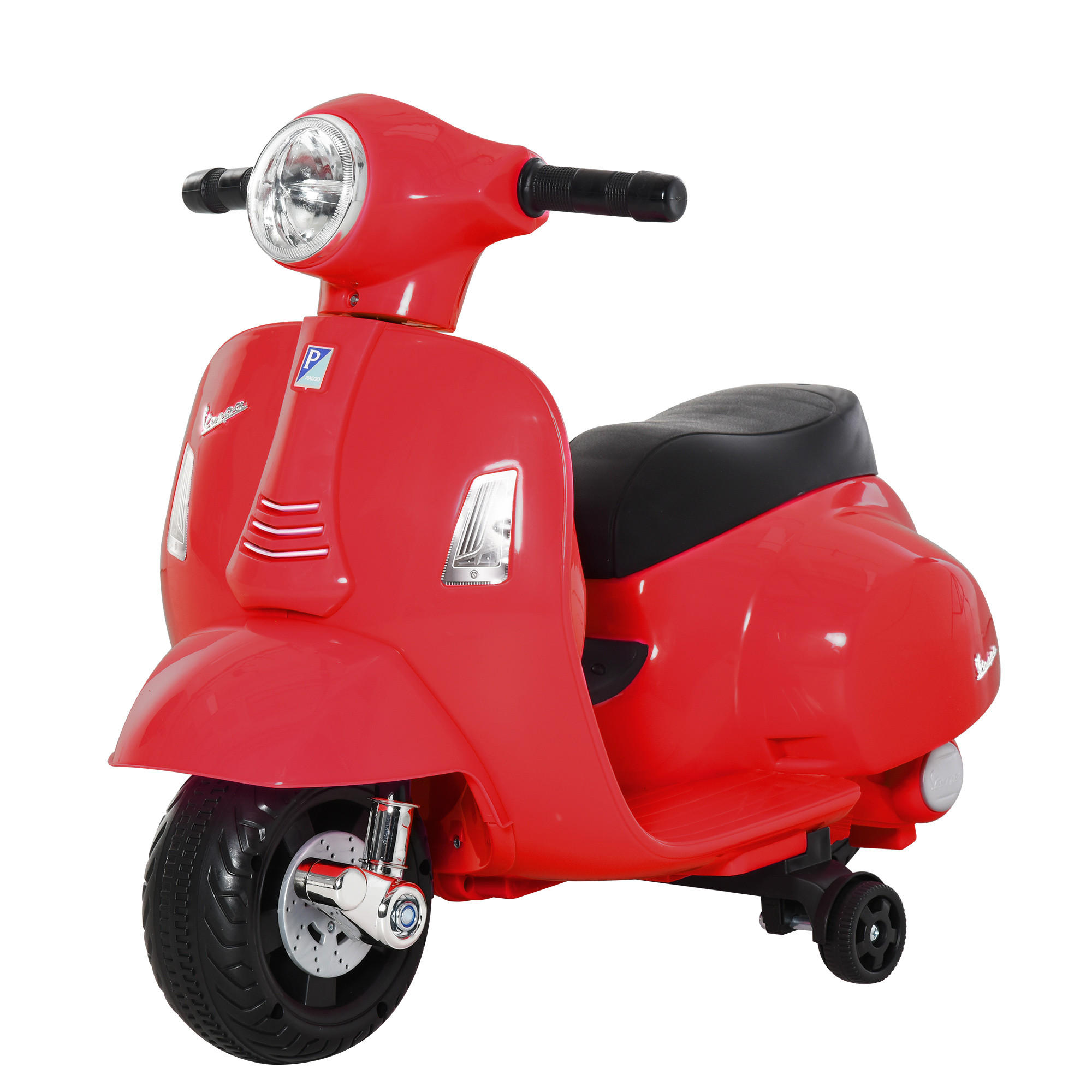ELEKTRO KINDERMOTORRAD, Grün/ Rot/Weiß, Kunststoff-+ Metall - Rot, Metall (66.5/38/52cm) - HOMCOM
