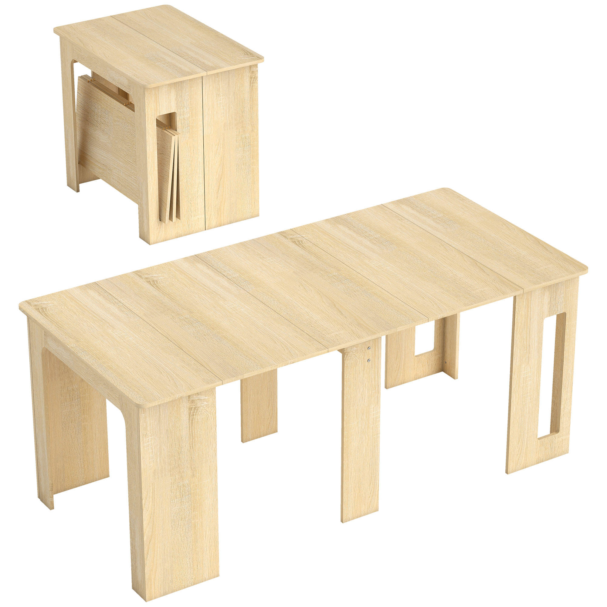 ESSTISCH Ausziehbar Küchentisch Esszimmertisch für bis 6 Personen 60-180x85 cm - Weiß/Naturfarben, Holzwerkstoff (180/85/75cm) - HOMCOM