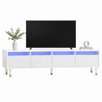 TV-SCHRANK mit 4 Schubladen 178 x 35 x 45 cm MDF Weiß - Weiß, Holzwerkstoff (35/45/178cm) - Beauniv