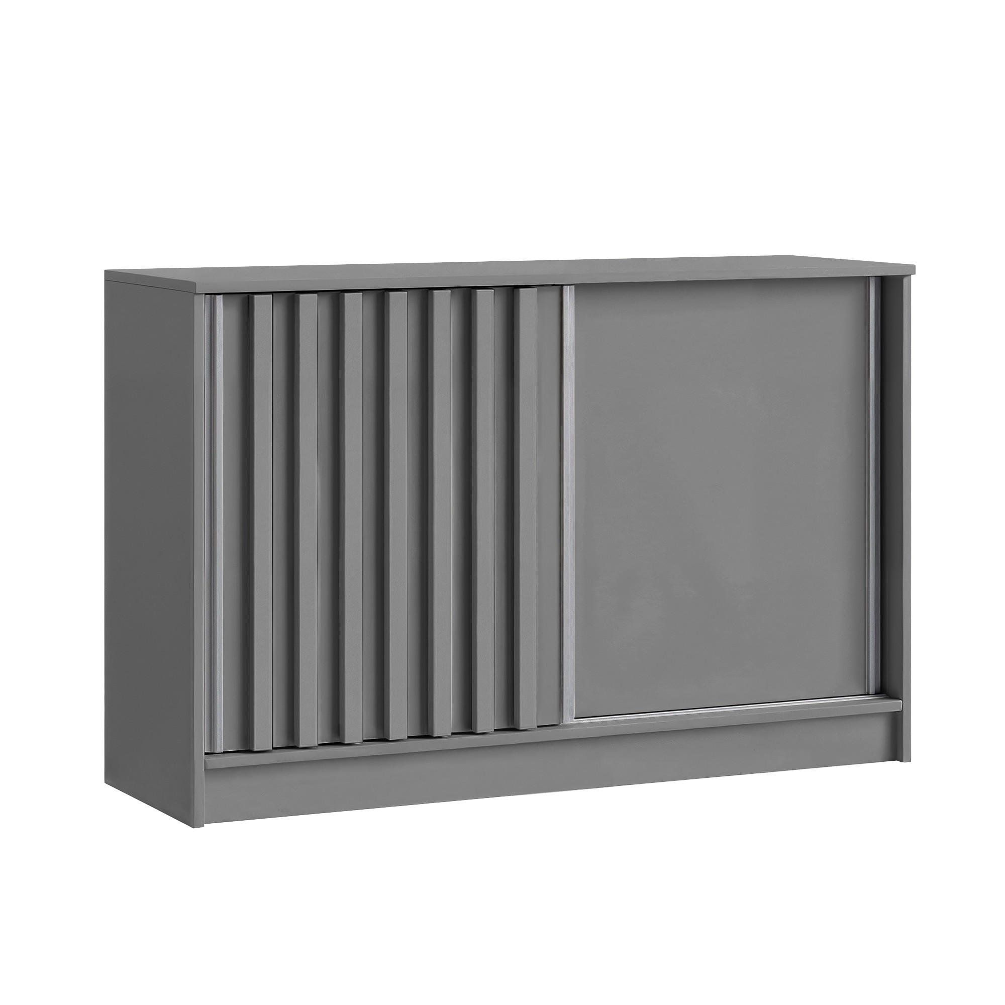 KOMMODE Erika 120 cm, mit Lamellen, grau - Grau, Kunststoff (121/85/44cm) - Margaret Hadas24