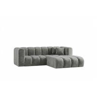 ECKSOFA Modulares In L-Form, Velvet-Stoff Riviera, Grau, Rechts, GRAND - Grau, Holz (227/179cm) - Kaiser Möbel