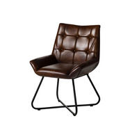 STUHL Echtleder (Büffel) 61 x 65 x 89 cm braun IRON LABEL #113 - Braun, Leder (61/89/65cm) - Massivmoebel24