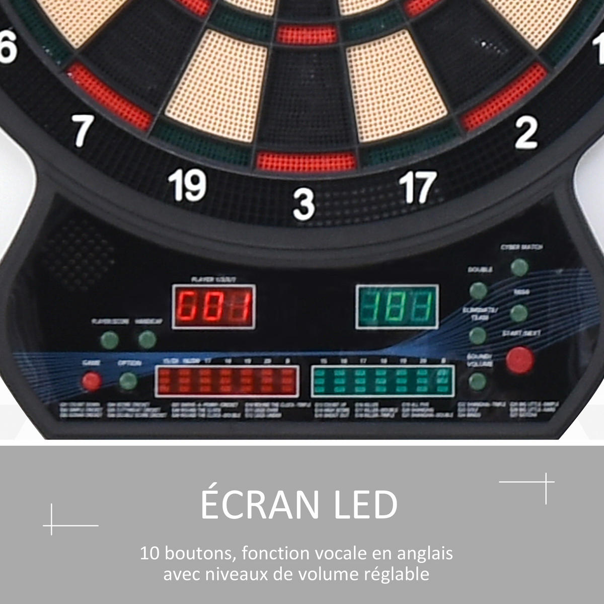 DARTSCHEIBE DE-18832 27 Spiele, 202 Variationen Schwarz - Schwarz, Kunststoff (3/51/42cm) - ComfortXL