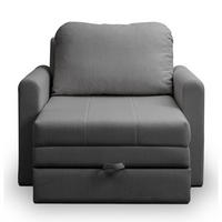 SCHLAFSESSEL Dejano Dunkelgrau 75x196 cm - Dunkelgrau/Schwarz, Holz/Textil (103/90/115cm) - Selsey