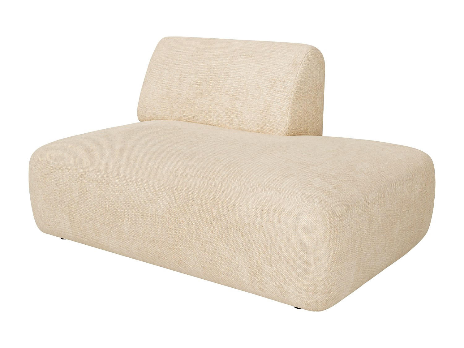 RECAMIERE ohne Schlaffunktion - 1 Person - stoff - beige Pogni - Beige, Textil (130/73/97cm) - Vente-Unique