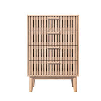 KOMMODE 4 Schubladen 60/34/91 cm Aufbewahrungsschrank Naturholzfarbe - Eichefarben, Holz (34/91/60cm) - PARAFTA HOME