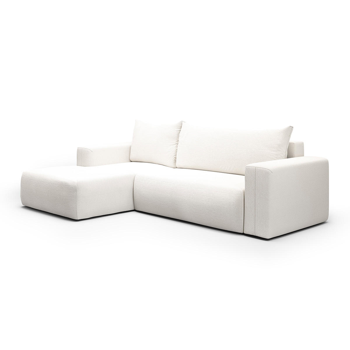 ECKSOFA Bliss 3 Sitzplätze Gebrochenes Weiß - Weiß, Holz (268/163cm) - Petits-meubles