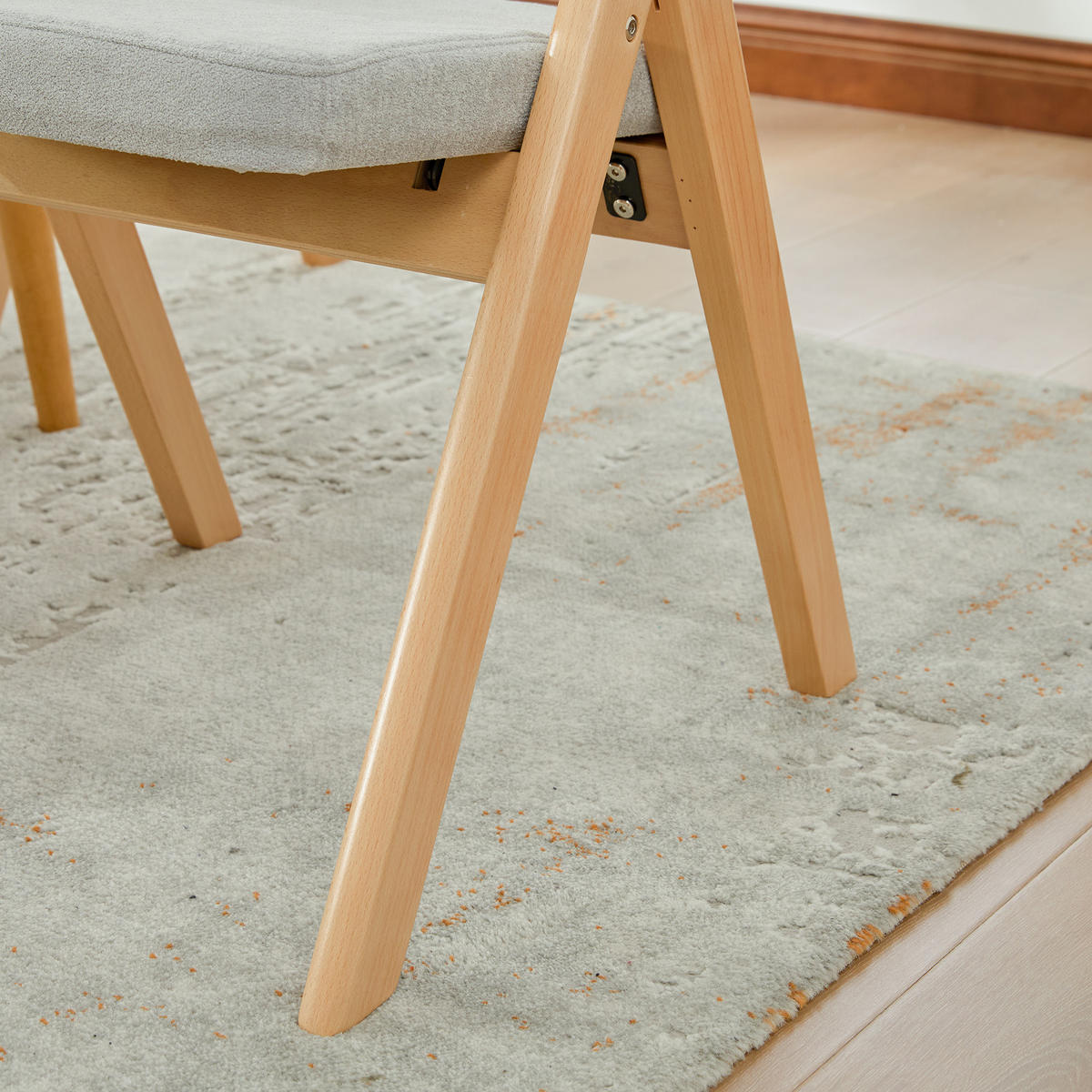 KLAPPSTUHL DE-36858 2er-Set mit Buchenholzgestell Grau - Grau, Holz (52/77/59cm) - ComfortXL