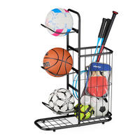 STOJAN na lopty - čierna, kov (60/87/23.5cm) - Relaxdays