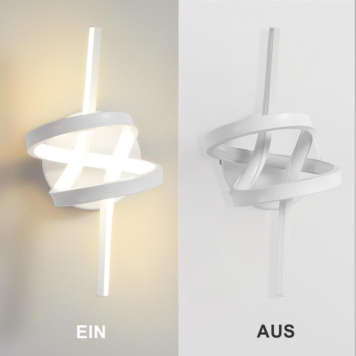LED WANDLEUCHTE Nassar - Weiß, Metall (31/19.5/17cm) - Nettlife