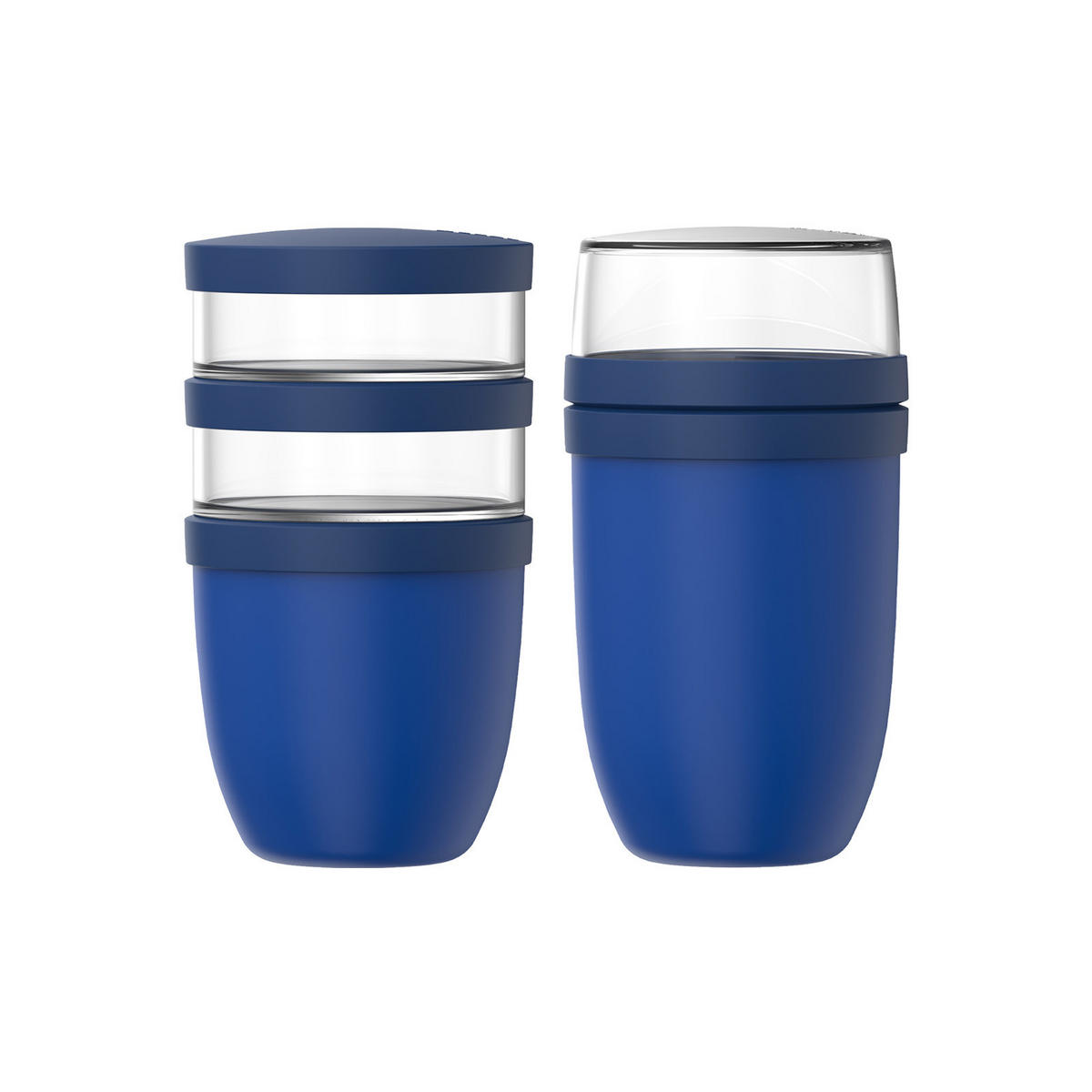 LUNCHPOT-SET XL Ellipse Vivid Blue 900 ml + 1050 ml 2er Set - Dunkelblau, Kunststoff (10.7/20/10.7cm) - Mepal