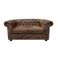 2-SITZER SOFA CHESTERFIELD Microfaser Braun 150 cm - Dunkelbraun/Braun, Holz/Textil (150/73/85cm) - riess-ambiente