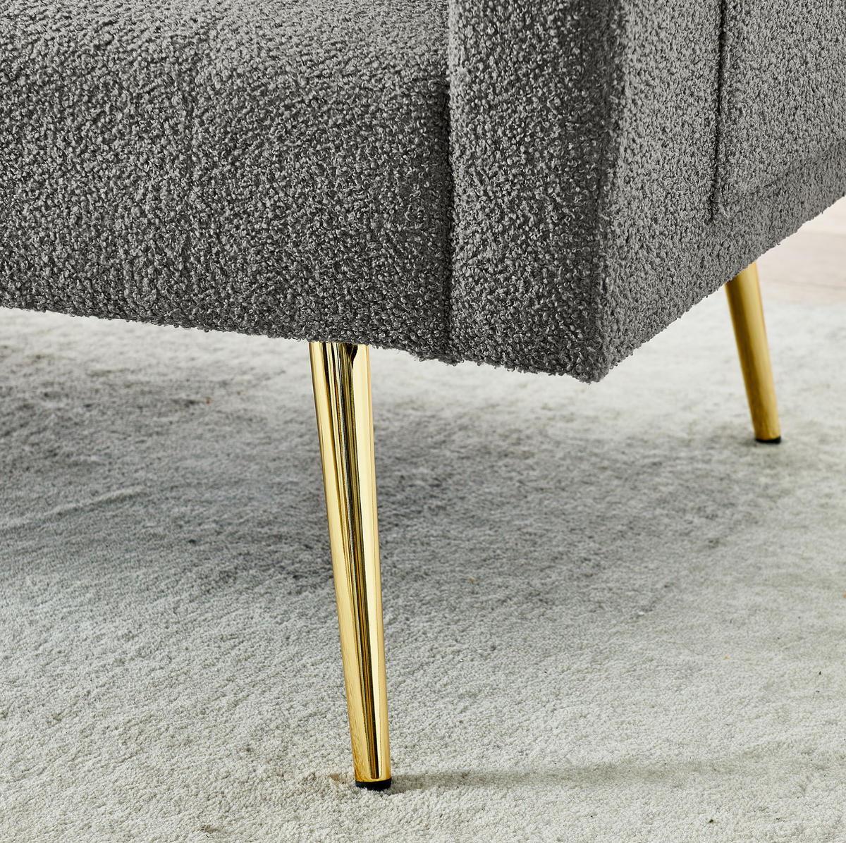 SOFA 2-Sitzer mit verstellbarer Rückenlehne Teddy Gray - Grau, Holzwerkstoff (177/74/78cm) - Meubliv