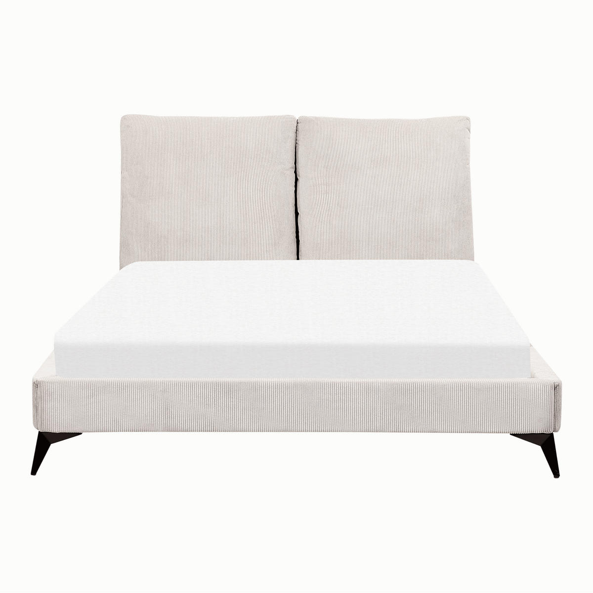 POLSTERBETT 140/200 cm Helles Beige Melle - Beige, Naturmaterialien/Textil (140/200cm) - Beliani
