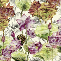 FOTOTAPETE Lotus 368 x 248 cm - Pink, Papier (368/248cm) - Sanders & Sanders