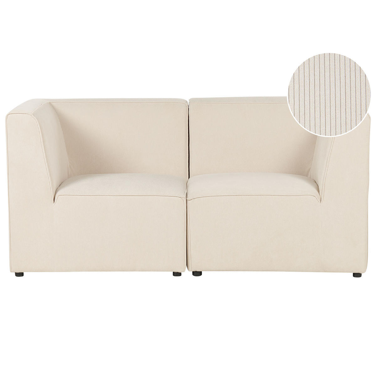 2-SITZER-SOFA Cord hellbeige Lemvig - Beige, Textil (166/78/83cm) - Beliani
