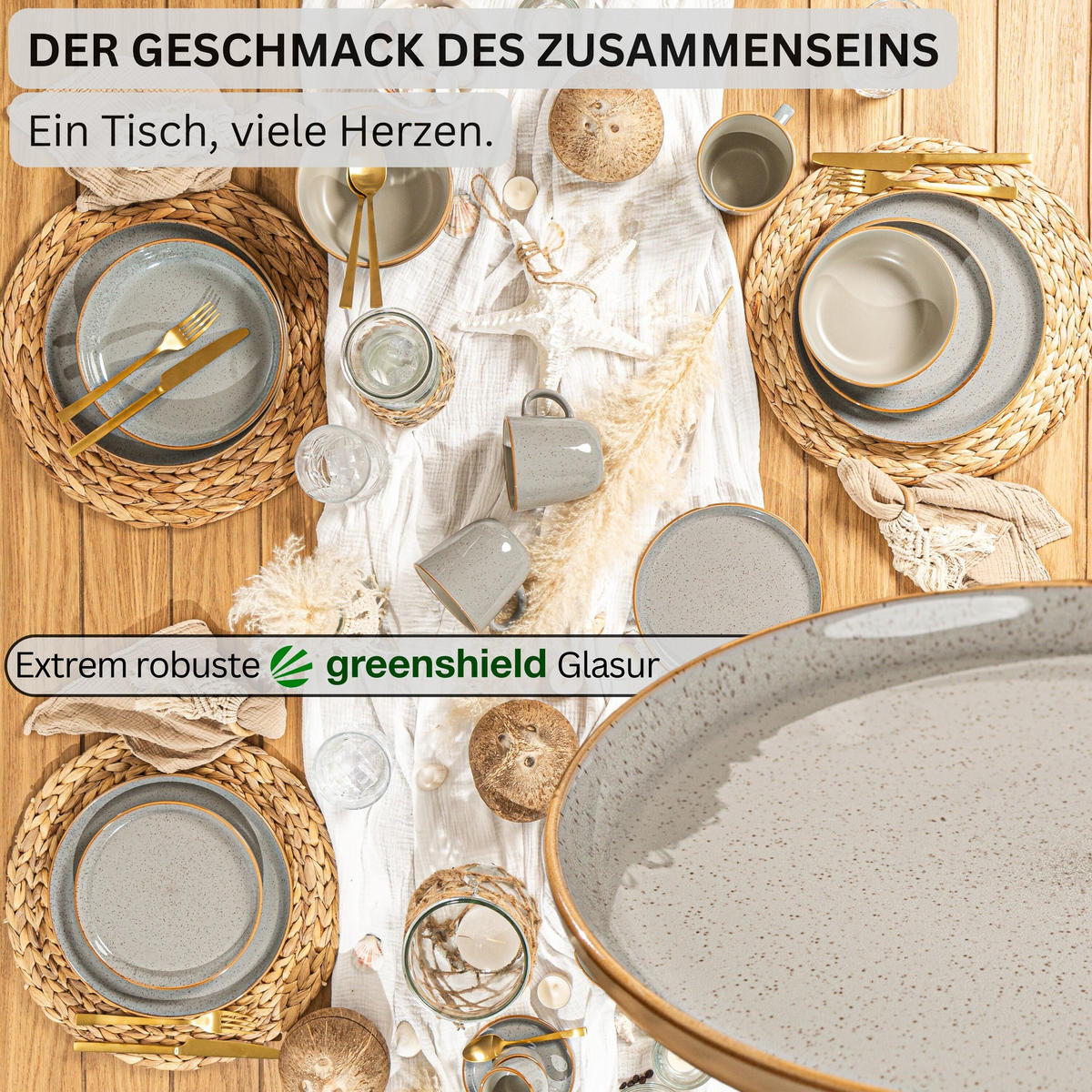 SPEISETELLER RIO PERLGRAU - 4 teilig aus Steingut - Grau, Keramik (13cm) - Sänger
