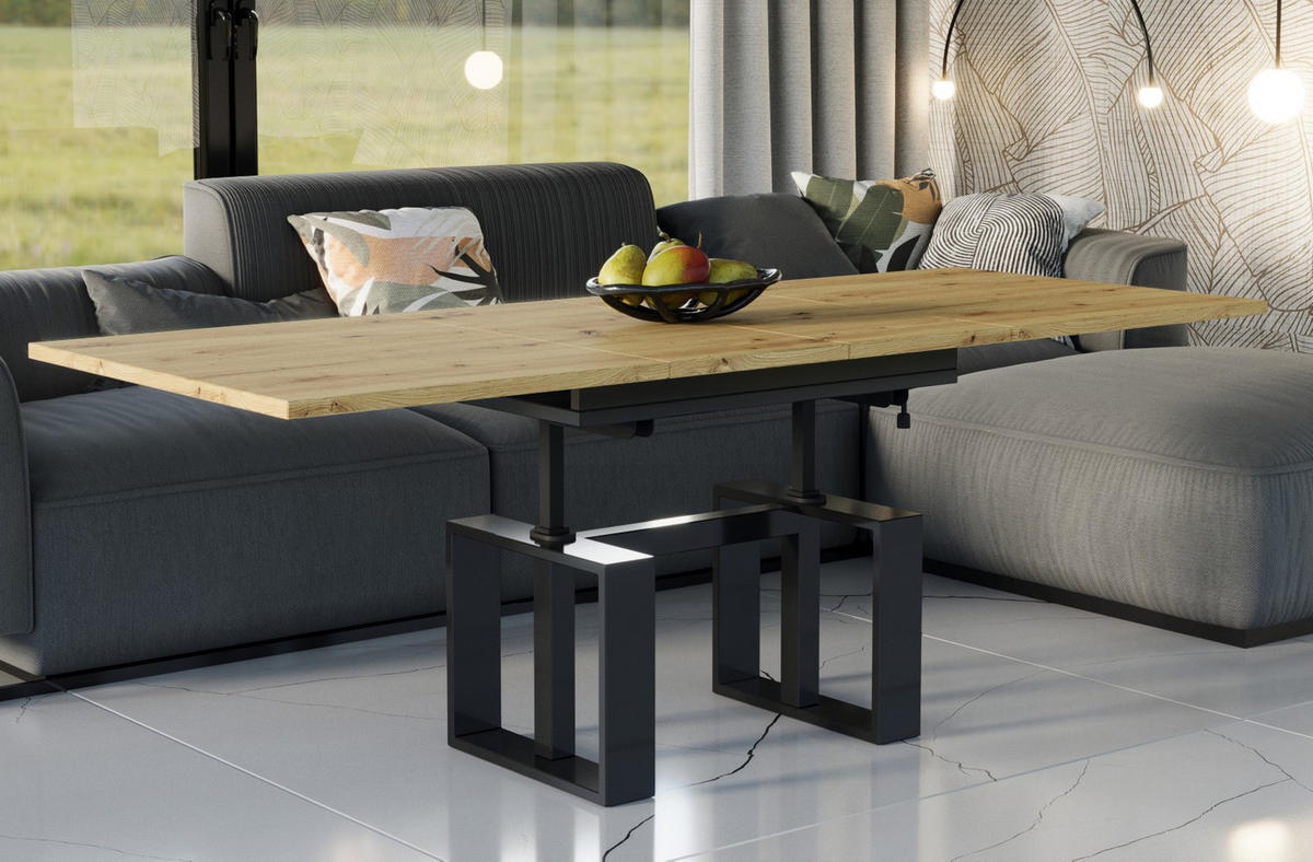 COUCHTISCH Empoli höhenverstellbar, ausziehbar bis 170 cm - Eiche Artisan, Holzwerkstoff (110/65/58cm) - Endo-Moebel