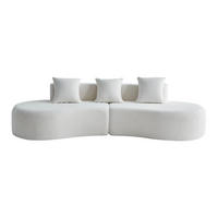 ECKSOFA modulare Form 277 x 103 cm Samt White 3-Sitzer - Weiß, Holzwerkstoff (103/68/277cm) - Meubliv