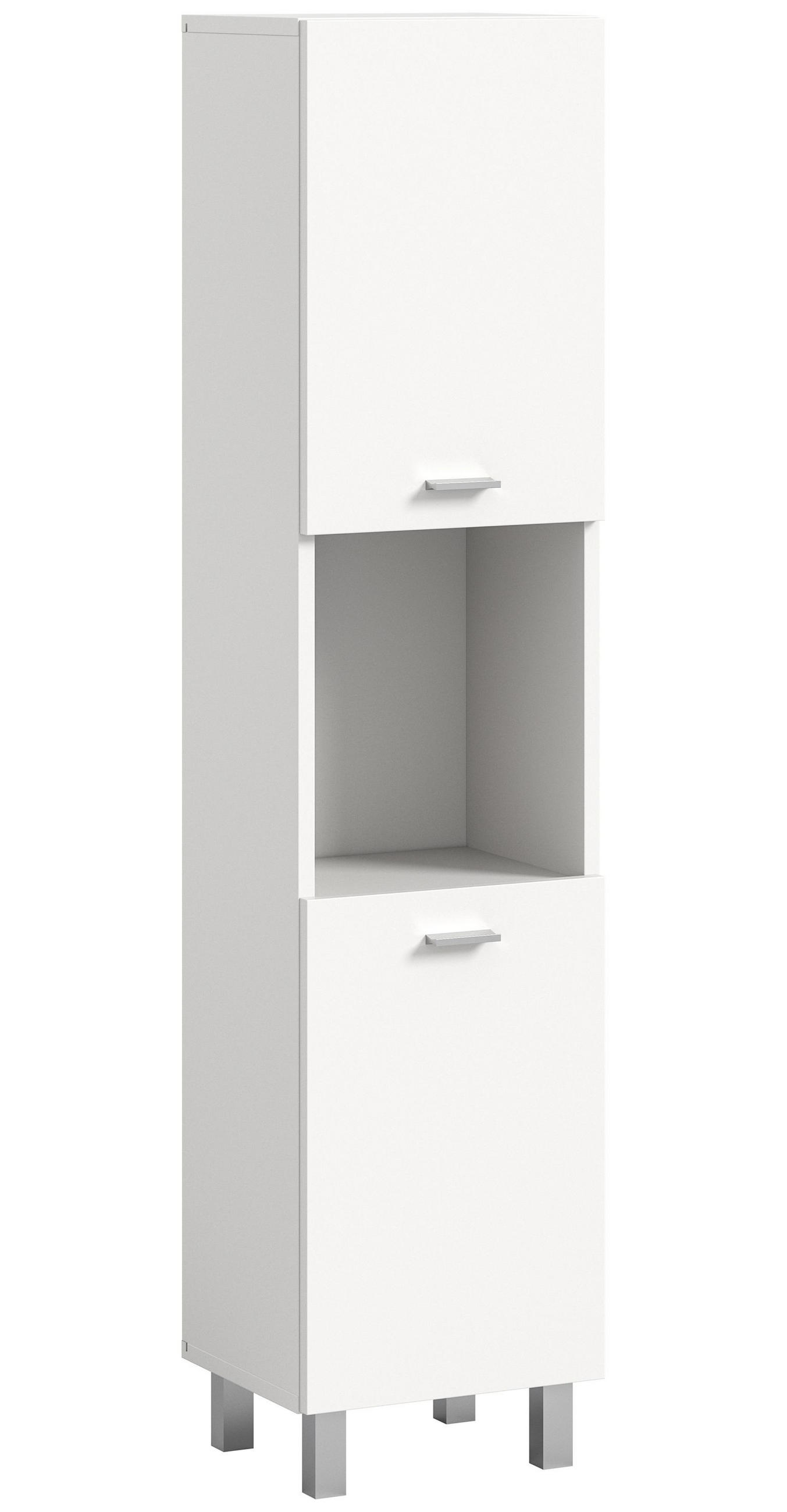 BADSCHRANK Boston/Tampa Bad in weiß Nachbildung - modernes Design - B/H/T: 30x125x29 cm - Weiß, Holzwerkstoff (30/125/29cm)