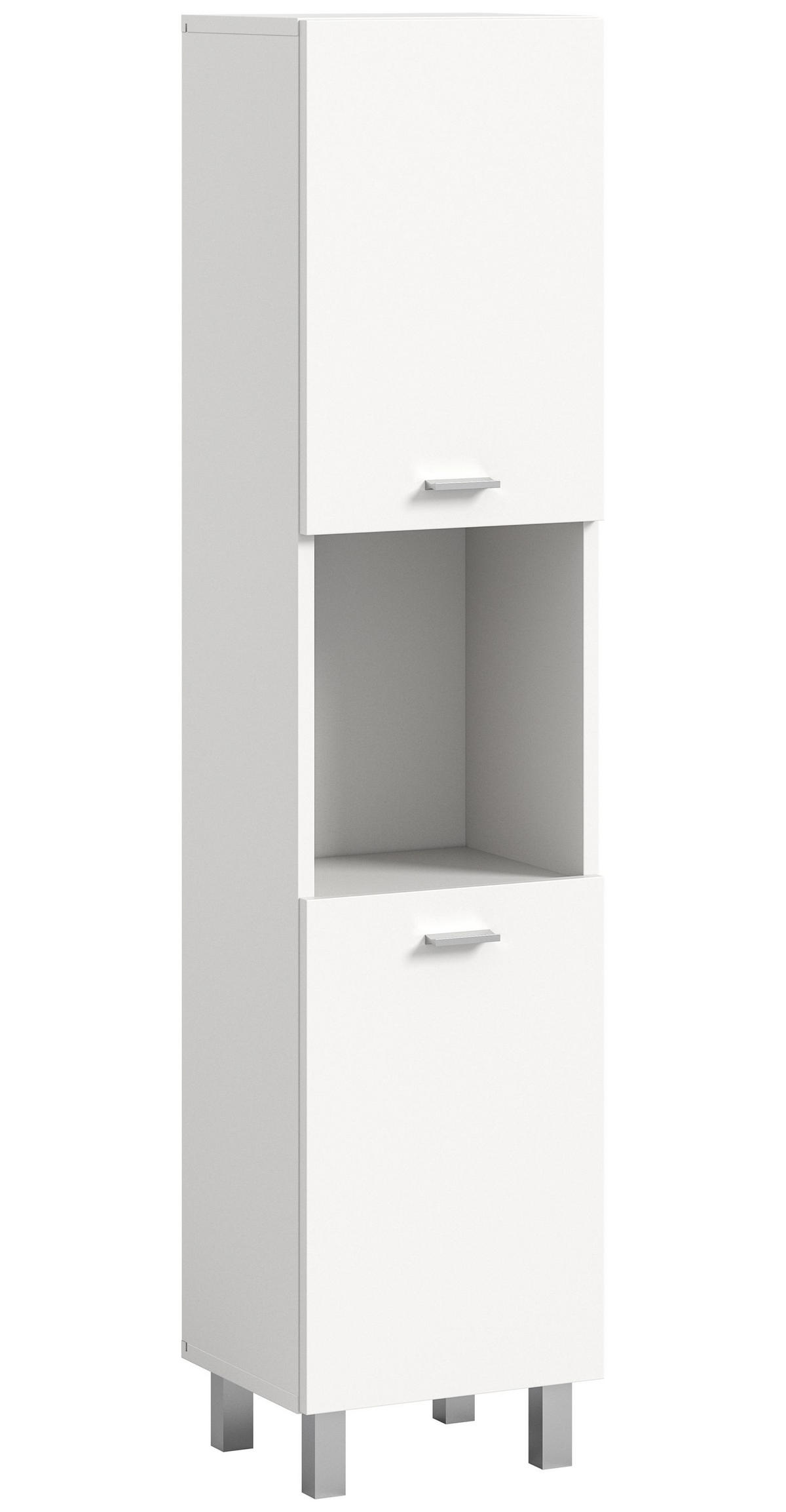 BADSCHRANK Boston/Tampa Bad in weiß Nachbildung - modernes Design - B/H/T: 30x125x29 cm - Weiß, Holzwerkstoff (30/125/29cm)