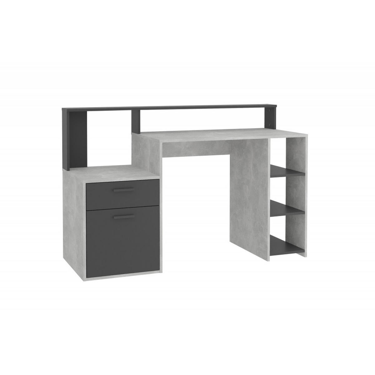 SCHREIBTISCH Bolton 139/92/54 cm Betongrau,Anthrazit - Grau, Holzwerkstoff (54/139/92cm) - FMD Möbel GmbH