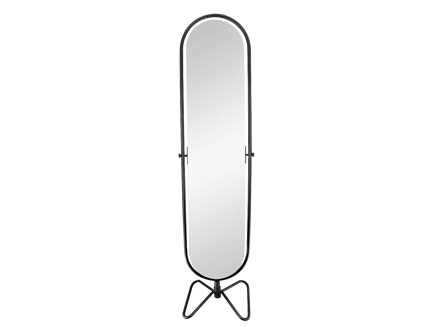 STANDSPIEGEL mit Füßen - 40 cm x 40 cm - Metall - Schwarz - ASATU - Schwarz, Metall (40/169/40cm) - Vente-Unique