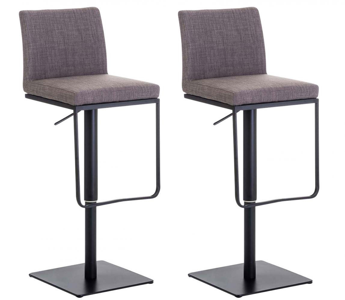 BARHOCKER 2er Set Stoff Grau - Schwarz/Grau, Textil/Metall (42/86/44cm) - CLP