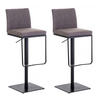 BARHOCKER 2er Set Stoff Grau - Schwarz/Grau, Textil/Metall (42/86/44cm) - CLP