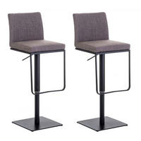 BARHOCKER 2er Set Stoff Grau - Schwarz/Grau, Textil/Metall (42/86/44cm) - CLP