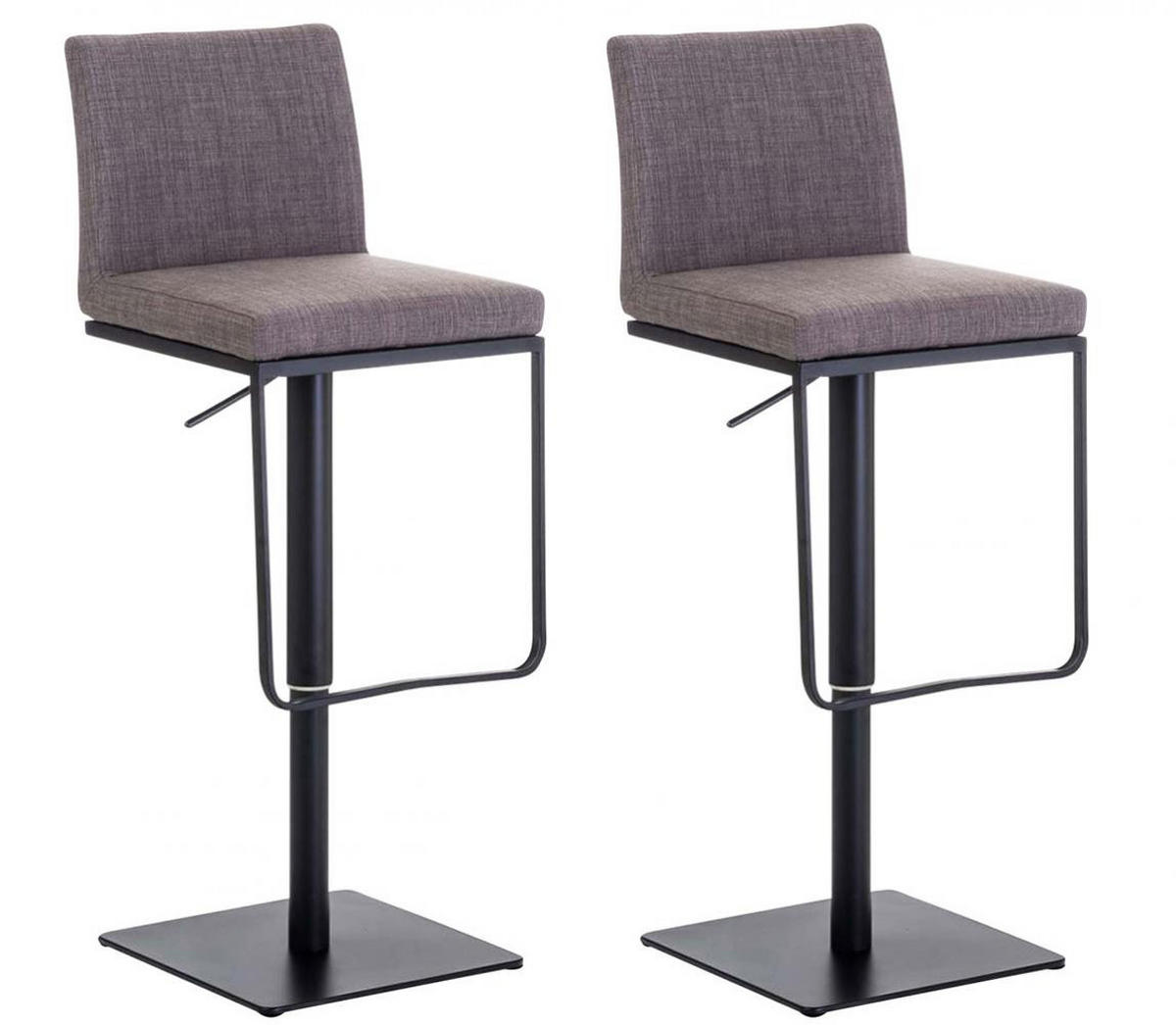 BARHOCKER 2er Set Stoff Grau - Schwarz/Grau, Textil/Metall (42/86/44cm) - CLP
