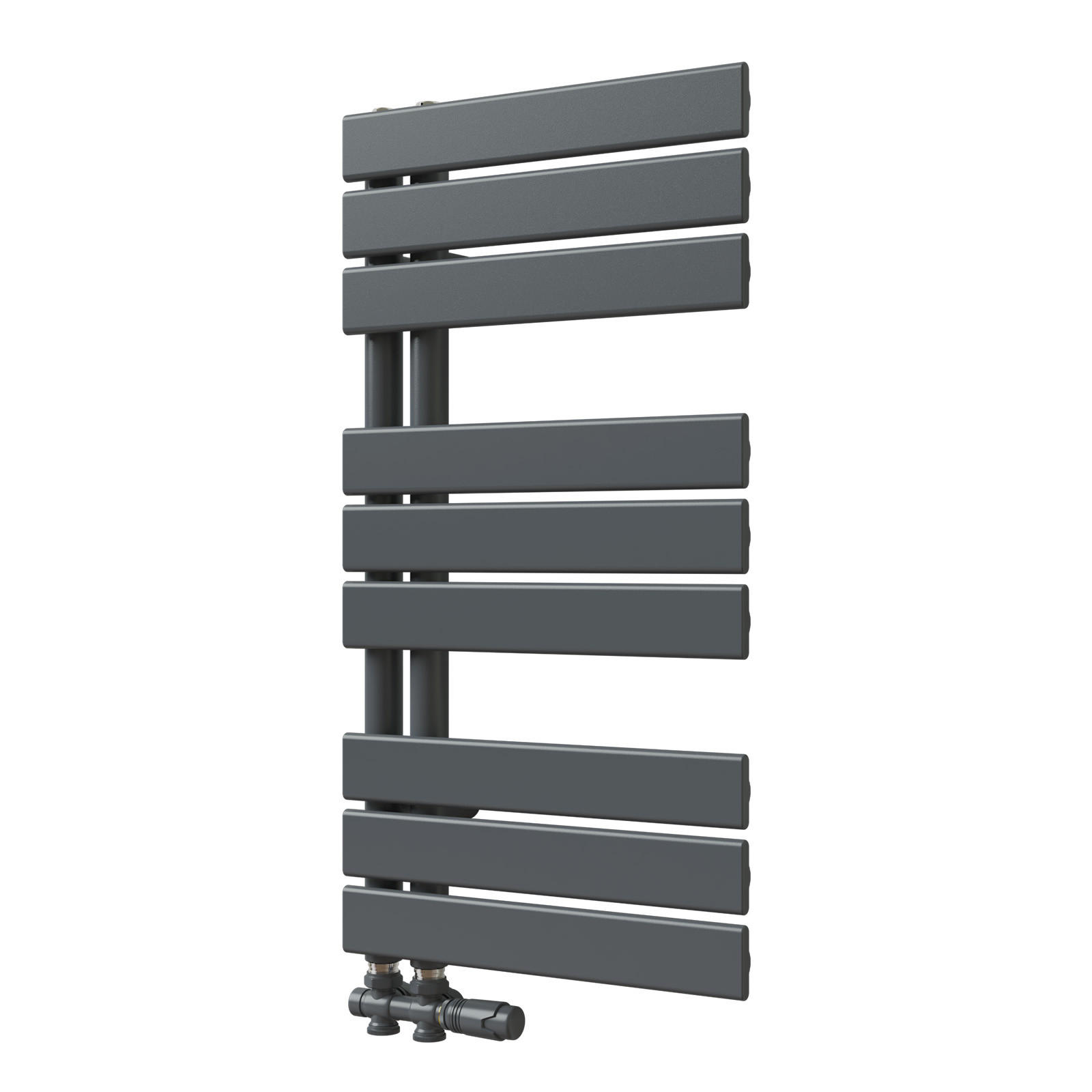 HEIZKÖRPER 76,2/40 cm Anthrazit Warmwasser aus Stahl 360 W mit Mittelanschluss G1/2" - Anthrazit, Metall (40/76.2/5.9cm) - S'AFIELINA