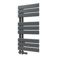 HEIZKÖRPER 76,2/40 cm Anthrazit Warmwasser aus Stahl 360 W mit Mittelanschluss G1/2" - Anthrazit, Metall (40/76.2/5.9cm) - S'AFIELINA