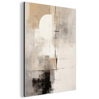 KOVOVÝ OBRAZ Abstraktné - Umenie - Sivé 60x80 cm - svetlosivá, kov (60/80cm) - MuchoWow