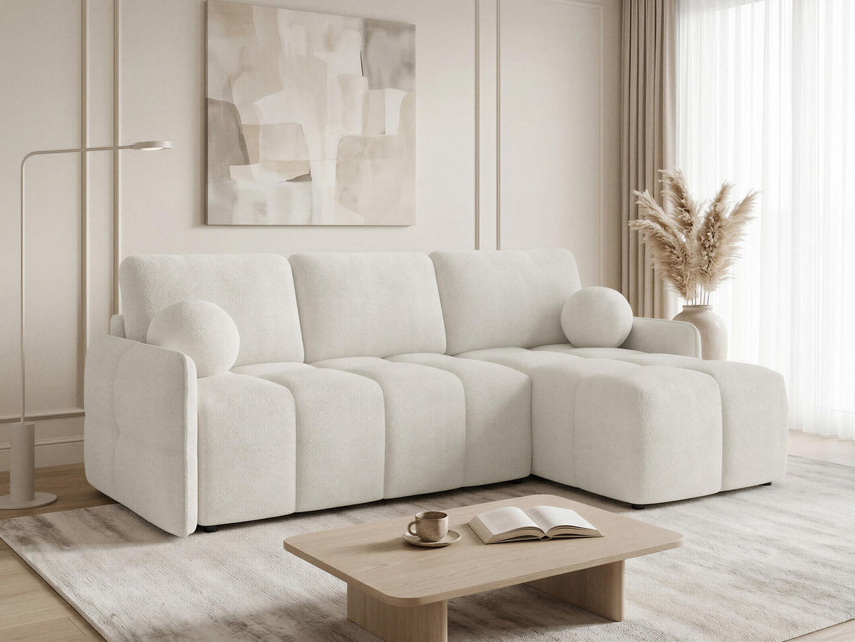 ECKSOFA Nubo - Schwarz/Weiß, Holz/Kunststoff (218/150cm) - Sofnet