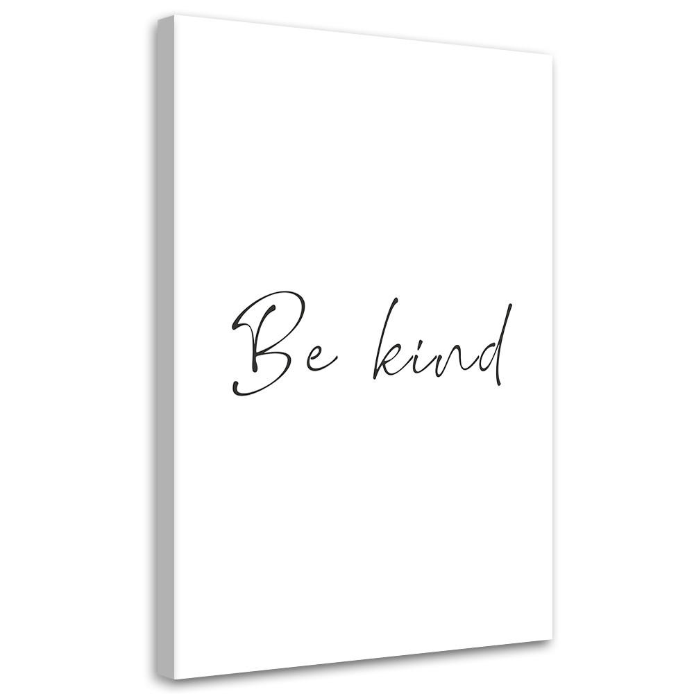 WANDBILD inschrift sei nett - Schwarz, Textil (40/60cm) - Feeby