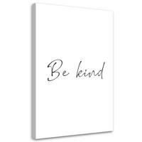 WANDBILD inschrift sei nett - Schwarz, Textil (40/60cm) - Feeby