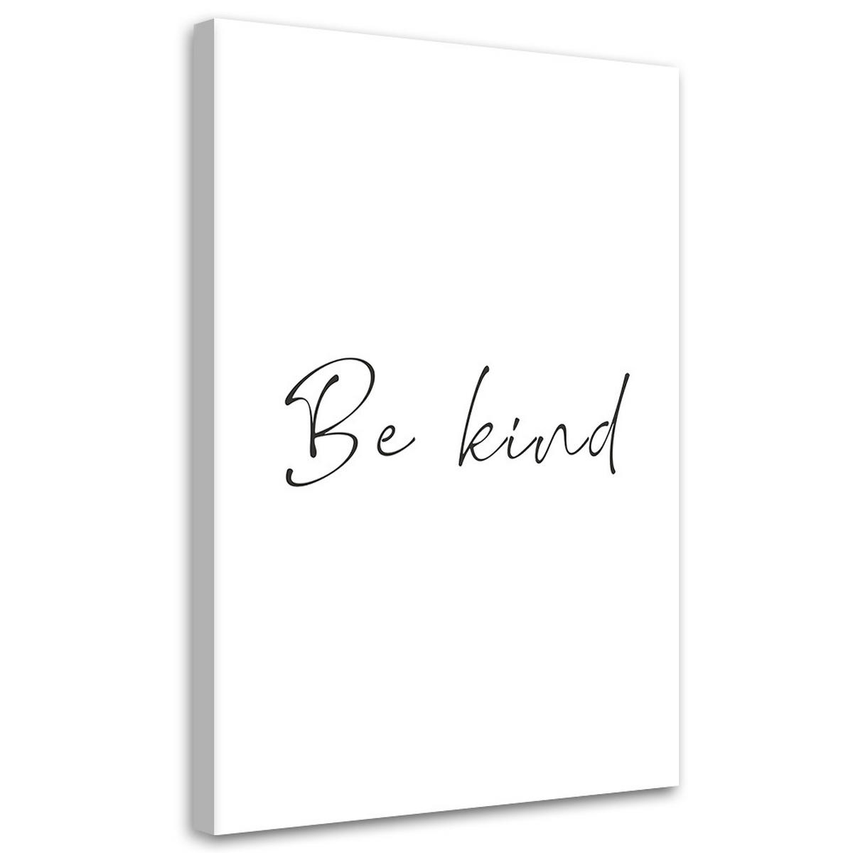 WANDBILD inschrift sei nett - Schwarz, Textil (40/60cm) - Feeby