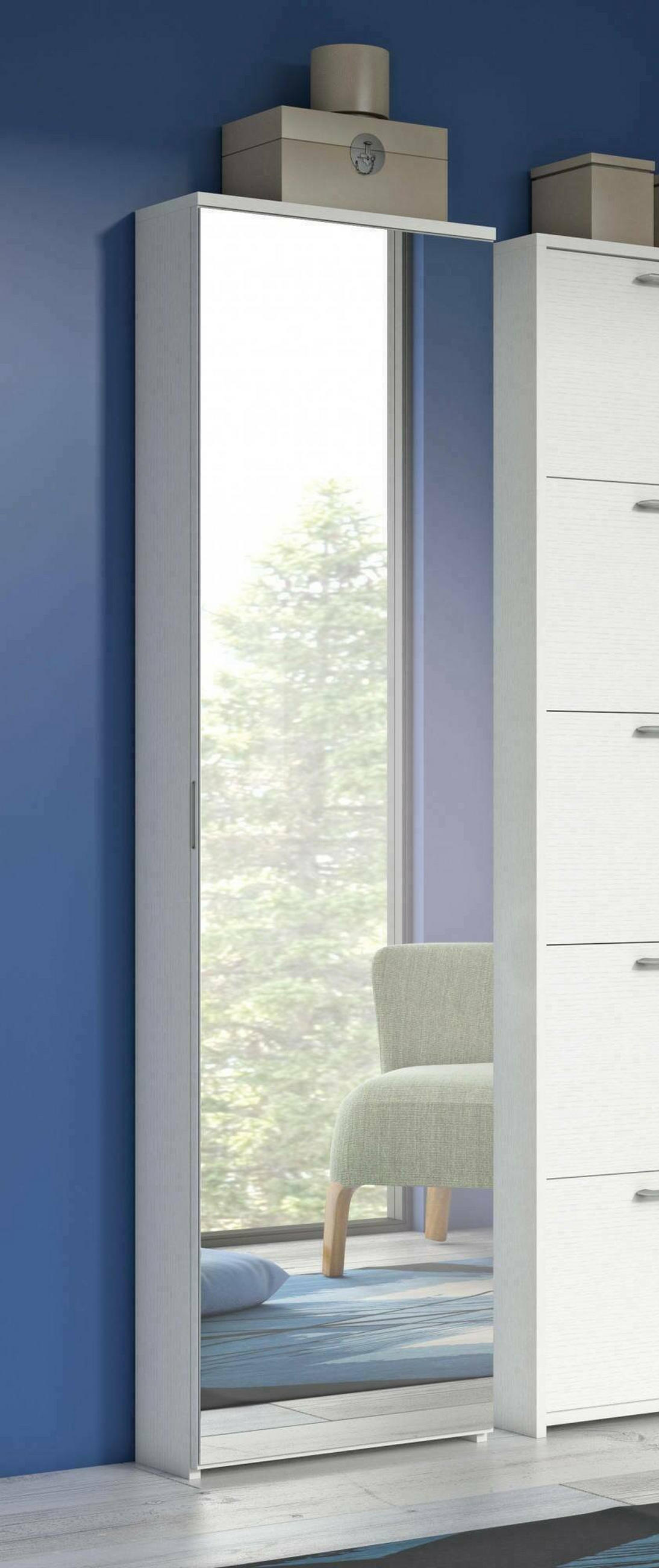 SCHUHSCHRANK Weiß 18/50/178 cm - Weiß, Holzwerkstoff (50/178/18cm) - DMORA