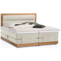 BOXSPRINGBETT ELEKTRISCH VERSTELLBAR MODELA 180x200 Beige H2 und H3 Motorbett in Eiche mit 7-Zonen Taschenfederkern Matratze inkl. Visco Topper - Beige, Textil (180/200cm) - Belanoti